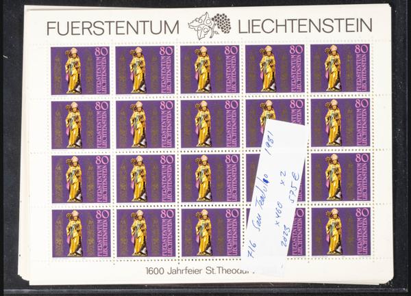 1000 | Liechtenstein. Stock de Series y Sellos