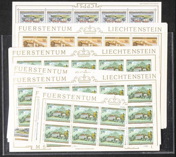 1024 | Liechtenstein. Stock de Series y Sellos