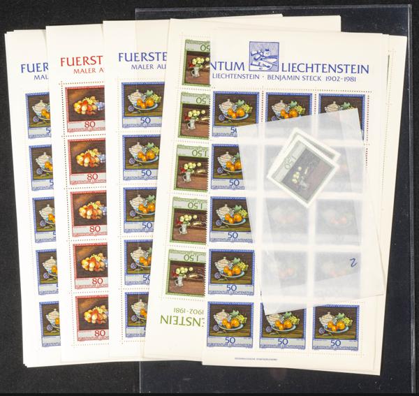 1054 | Liechtenstein. Sets and stamps stock