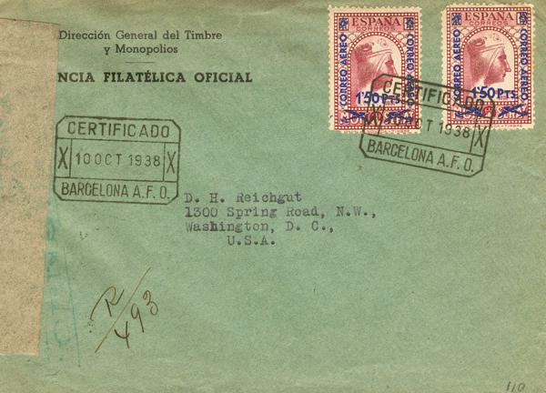 0000124800 - Spain. Spanish Republic Registered Mail