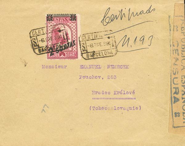 0000129318 - Spain. Spanish Republic Registered Mail